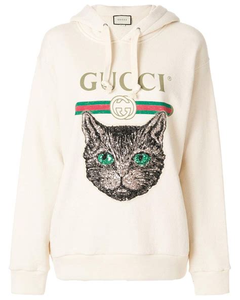 gucci cat silver hoodie